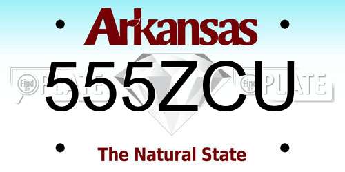 555ZCU Arkansas License Plate