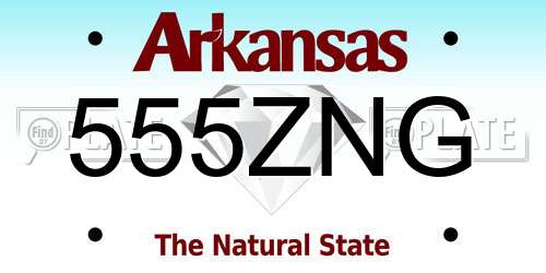 555ZNG Arkansas License Plate