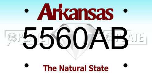 5560AB Arkansas License Plate
