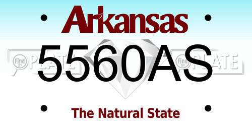 5560AS Arkansas License Plate