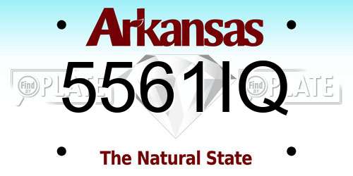 5561IQ Arkansas License Plate