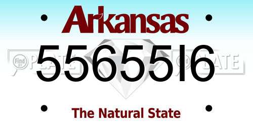 55655I6 Arkansas License Plate
