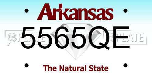 5565QE Arkansas License Plate