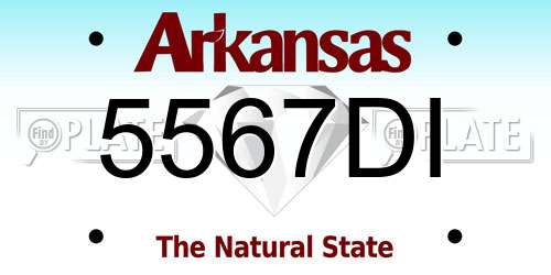 5567DI Arkansas License Plate