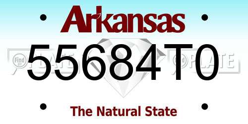 55684T0 Arkansas License Plate