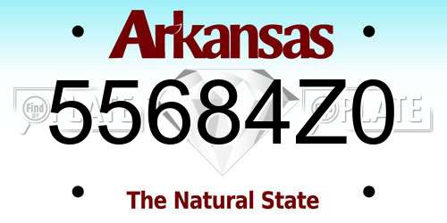 55684Z0 Arkansas License Plate