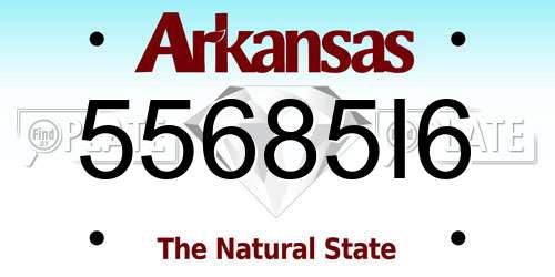 55685I6 Arkansas License Plate
