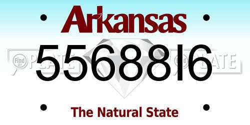 55688I6 Arkansas License Plate