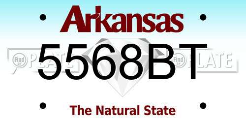 5568BT Arkansas License Plate