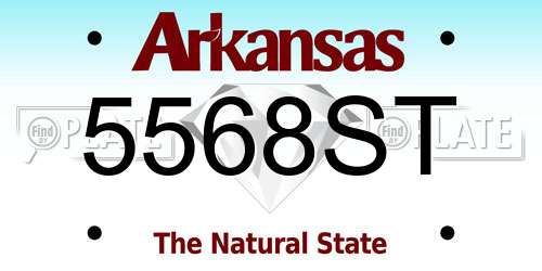 5568ST Arkansas License Plate