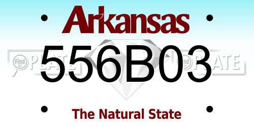 556B03 Arkansas License Plate