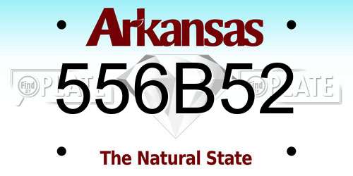 556B52 Arkansas License Plate