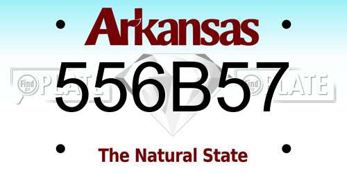 556B57 Arkansas License Plate