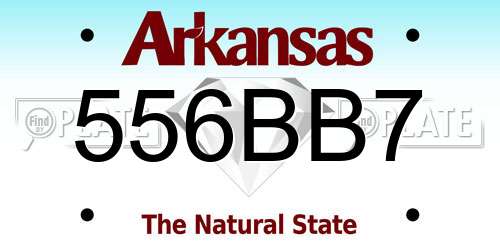 556BB7 Arkansas License Plate