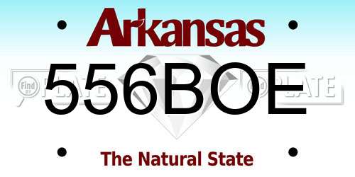 556BOE Arkansas License Plate