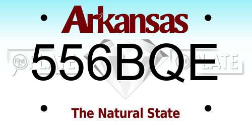 556BQE Arkansas License Plate