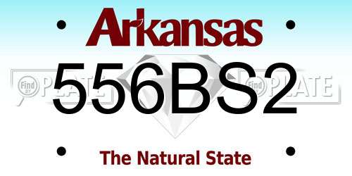 556BS2 Arkansas License Plate