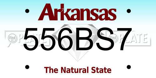 556BS7 Arkansas License Plate