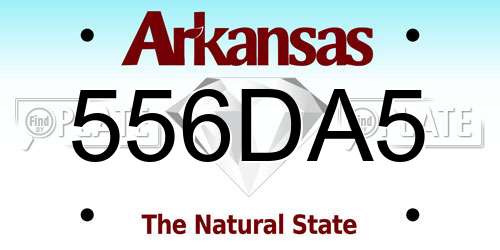 556DA5 Arkansas License Plate