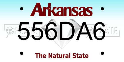 556DA6 Arkansas License Plate