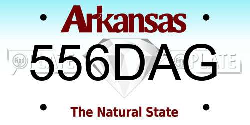 556DAG Arkansas License Plate