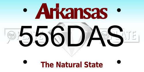 556DAS Arkansas License Plate