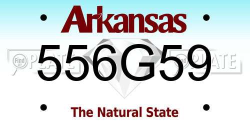 556G59 Arkansas License Plate