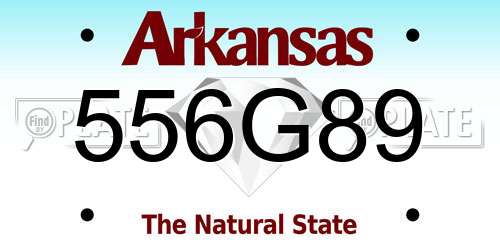 556G89 Arkansas License Plate