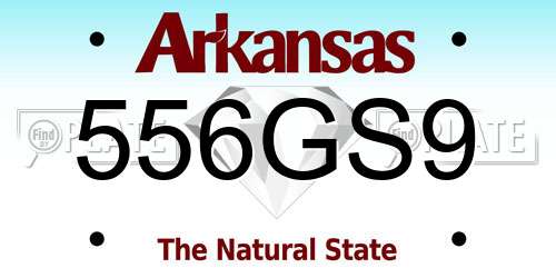 556GS9 Arkansas License Plate