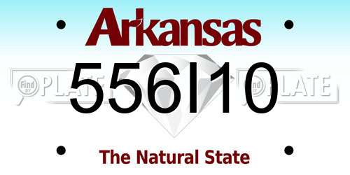556I10 Arkansas License Plate