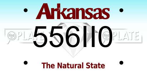 556II0 Arkansas License Plate