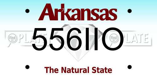556IIO Arkansas License Plate