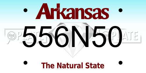 556N50 Arkansas License Plate