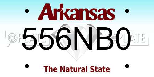 556NB0 Arkansas License Plate