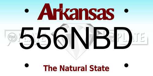 556NBD Arkansas License Plate