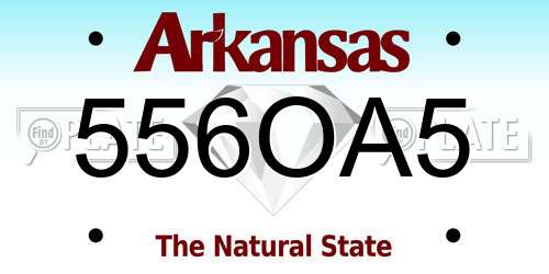 556OA5 Arkansas License Plate