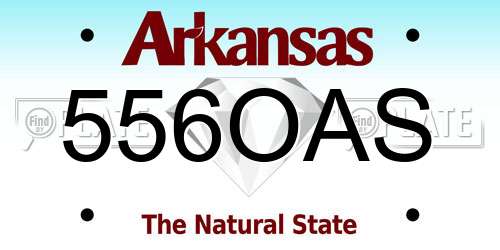 556OAS Arkansas License Plate