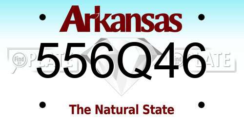 556Q46 Arkansas License Plate
