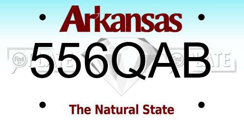 556QAB Arkansas License Plate