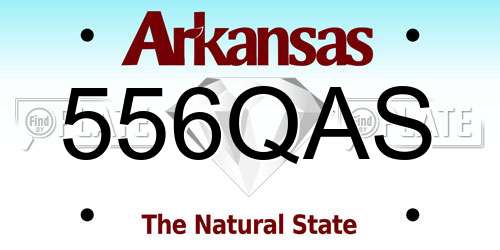 556QAS Arkansas License Plate