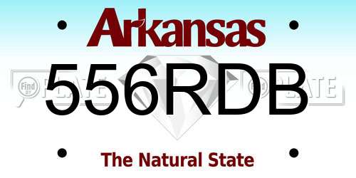 556RDB Arkansas License Plate