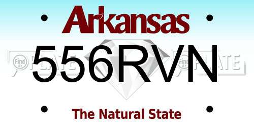 556RVN Arkansas License Plate