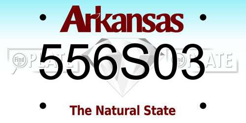 556S03 Arkansas License Plate