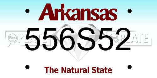 556S52 Arkansas License Plate