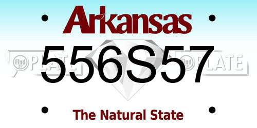 556S57 Arkansas License Plate