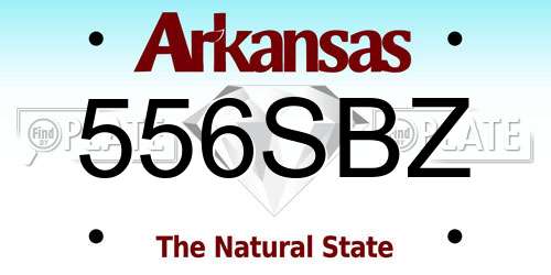 556SBZ Arkansas License Plate