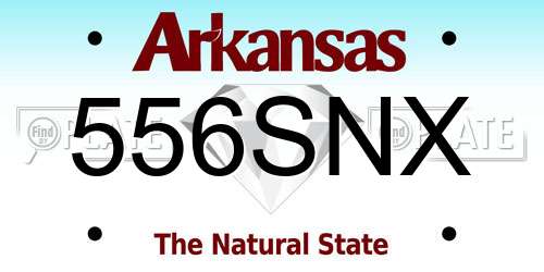 556SNX Arkansas License Plate