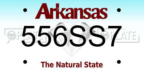 556SS7 Arkansas License Plate