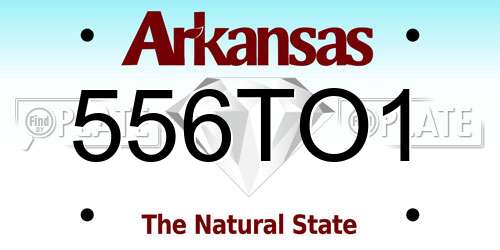 556TO1 Arkansas License Plate