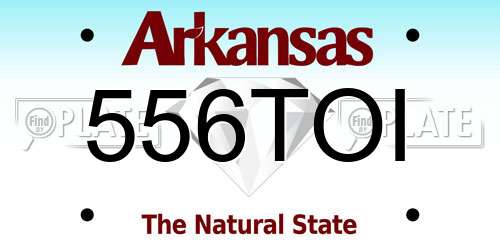 556TOI Arkansas License Plate